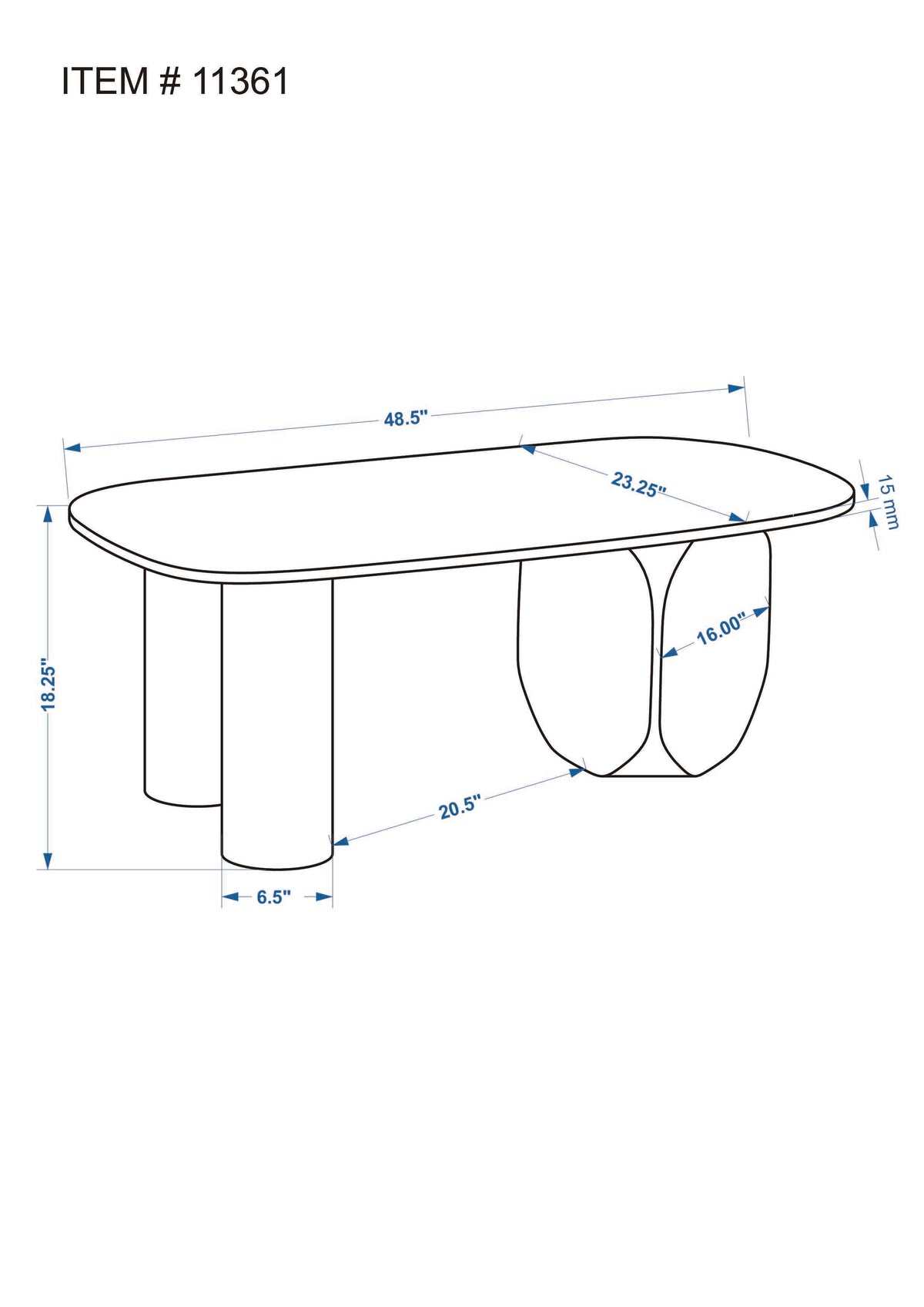 Isolde Coffee Table - Walnut/Off-White