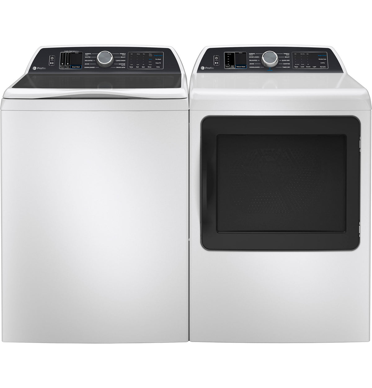 GE Profile White Electric Dryer with Sanitize Cycle (7.4 Cu. Ft) - PTD70EBMTWS