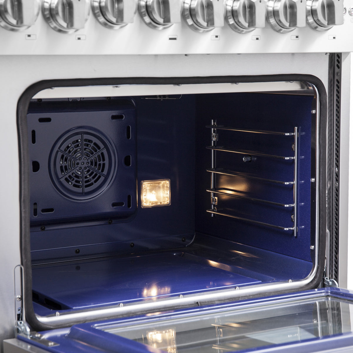 Forno Capriasca 48" Stainless Steel Freestanding Dual Fuel Double Oven Range with True Convection (6.58 Cu. Ft.) - FFSGS6387-48