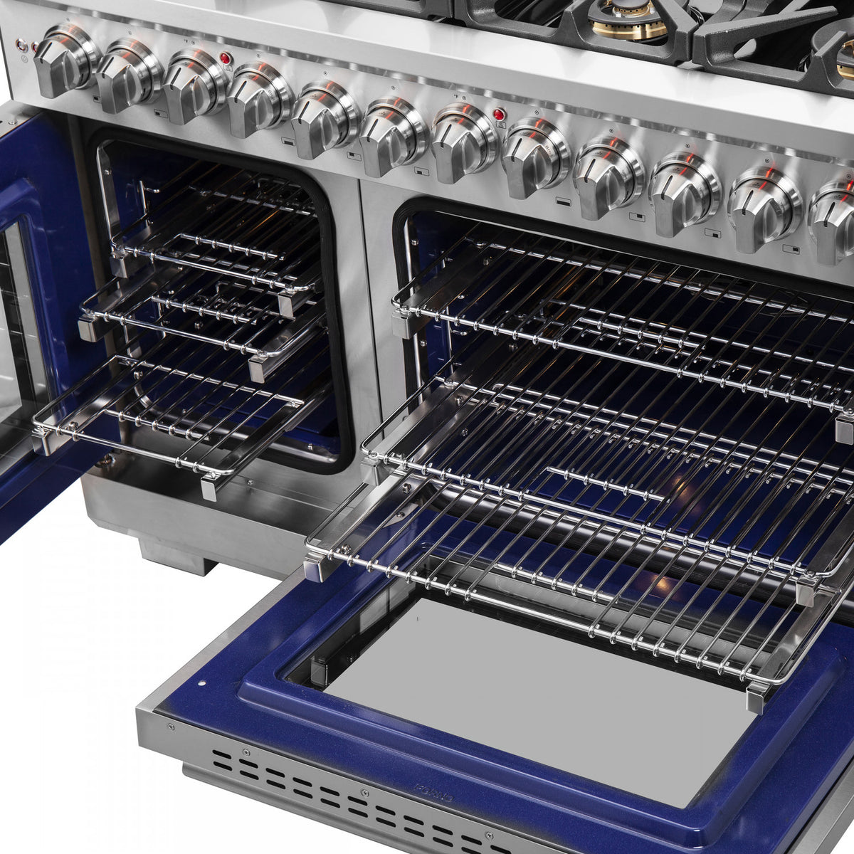 Forno Capriasca 48" Stainless Steel Freestanding Dual Fuel Double Oven Range with True Convection (6.58 Cu. Ft.) - FFSGS6387-48