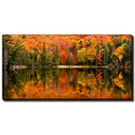 Autumn Reflections Wall Art - Orange/Green - 20 X 40