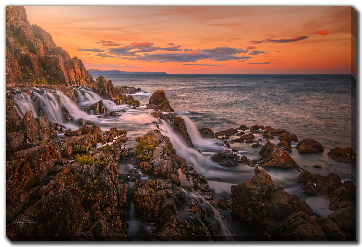 Shoreline Reflections Wall Art - Orange/Blue - 30 X 45