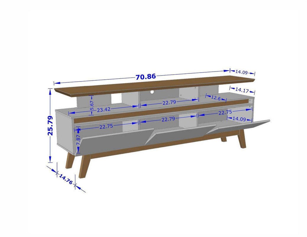 Osnabruck 71" TV Stand - Rustic Brown