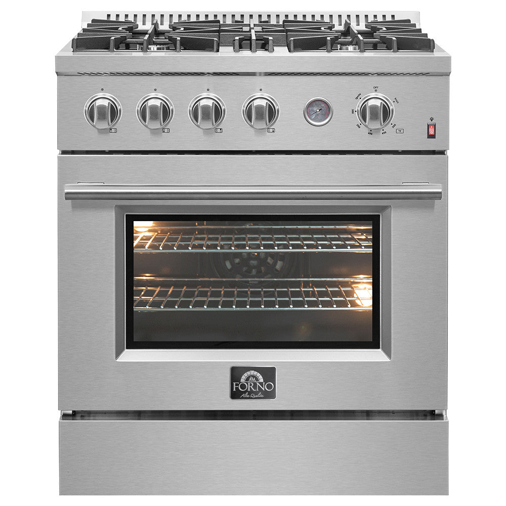 Forno Premium Stainless Steel Kitchen Package with French Door Refrigerator and Gas Range - FBDL-021-02CAUS