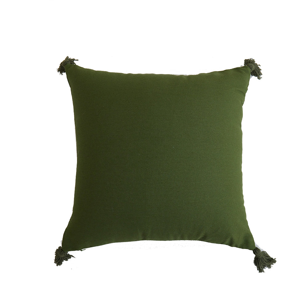 In Full Bloom 18 x 18" Botanical Cushion - Green, White