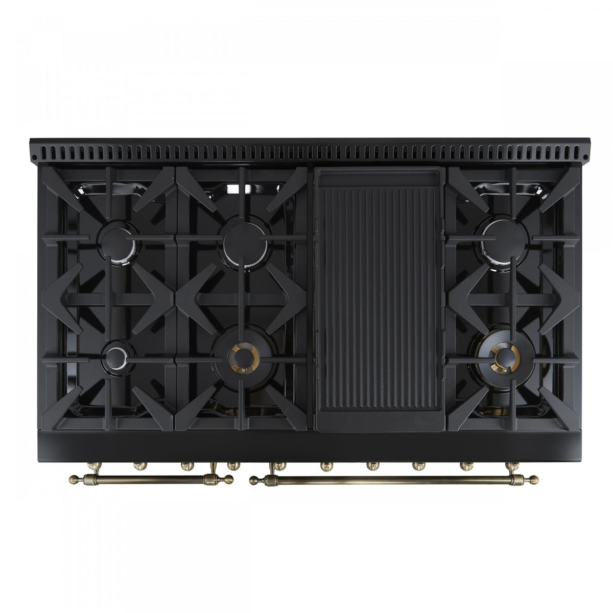 Forno Antico 48" Black Freestanding Dual Fuel Double Oven Range (5.5 Cu. Ft.) - FFSGS6113-48BLK