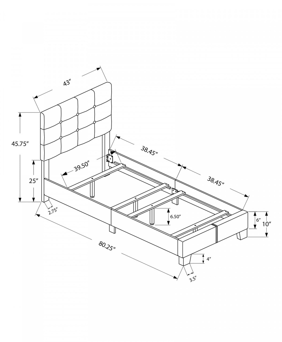 Evelyn Twin Bed - Black
