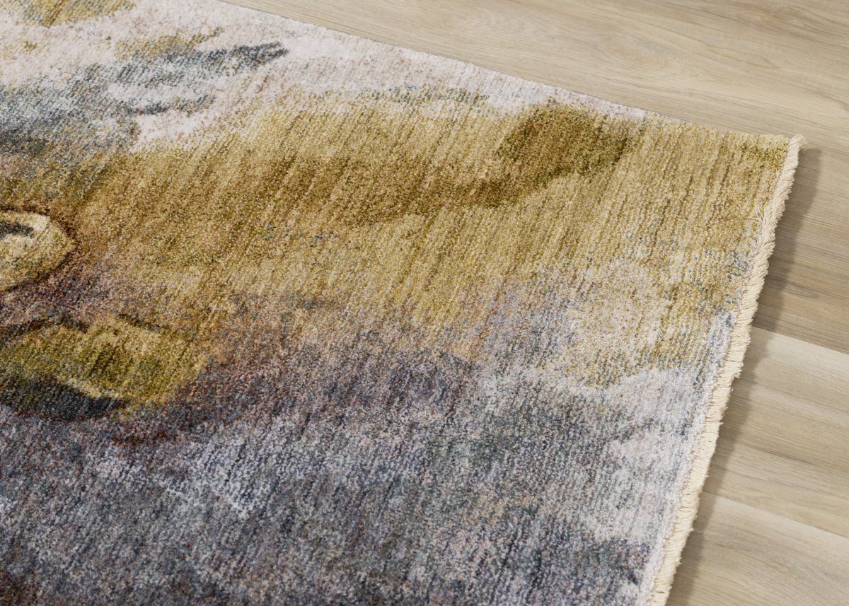 Macie Contemporary Floral Bloom Area Rug - 5' X 8' - Yellow/White/Green