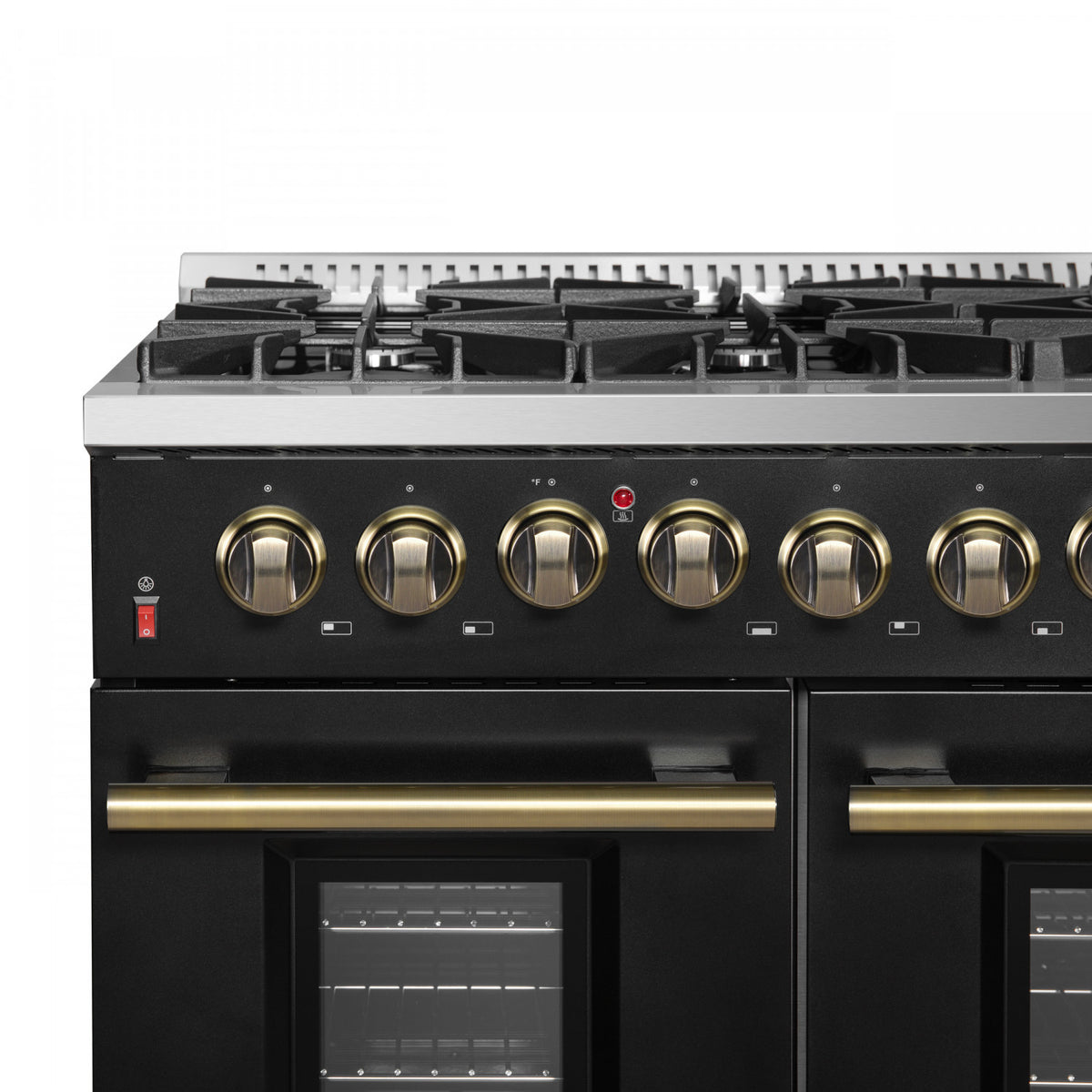 Forno Galiano 48" Black Freestanding Dual Fuel Double Oven Range with True Convection (6.58 Cu. Ft.) - FFSGS6156-48BLK