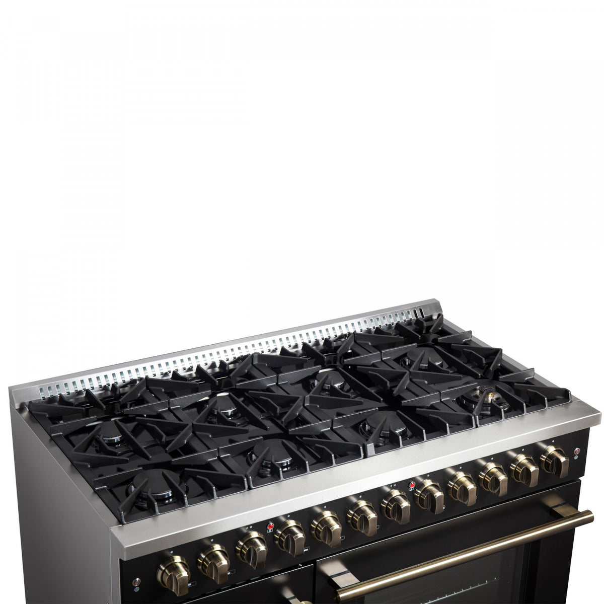 Forno Galiano 48" Black Freestanding Dual Fuel Double Oven Range with True Convection (6.58 Cu. Ft.) - FFSGS6356-48BLK