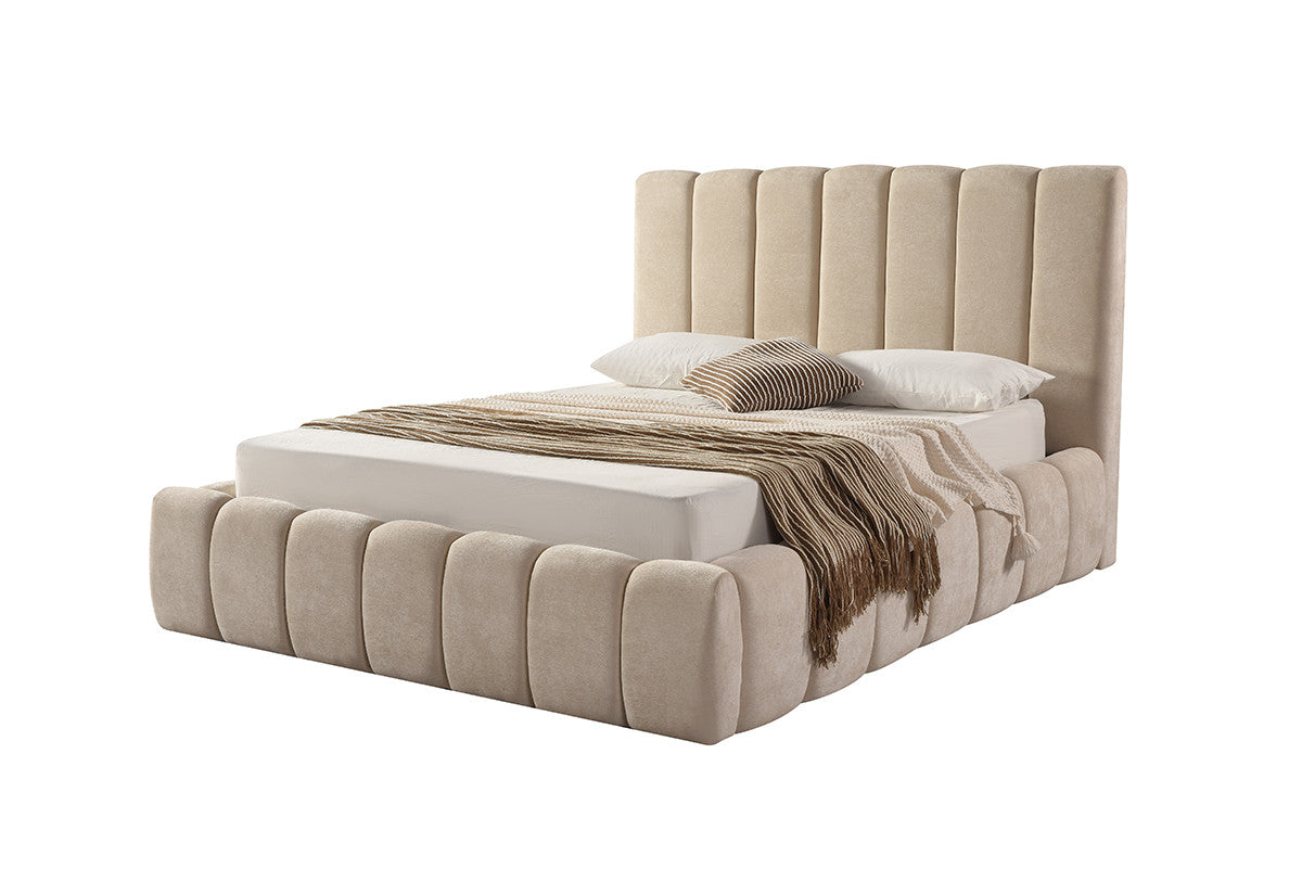 Lotus Queen Bed - Beige