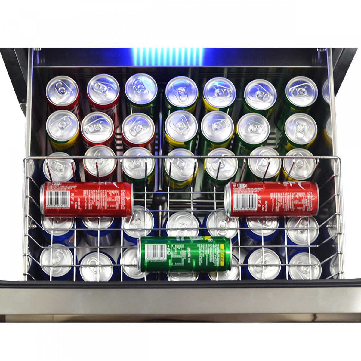 Forno Azienda 24" Stainless Steel 108 Bottle Dual Zone Wine Cooler with Two Refrigerated Drawers - FWCDR6628-24S
