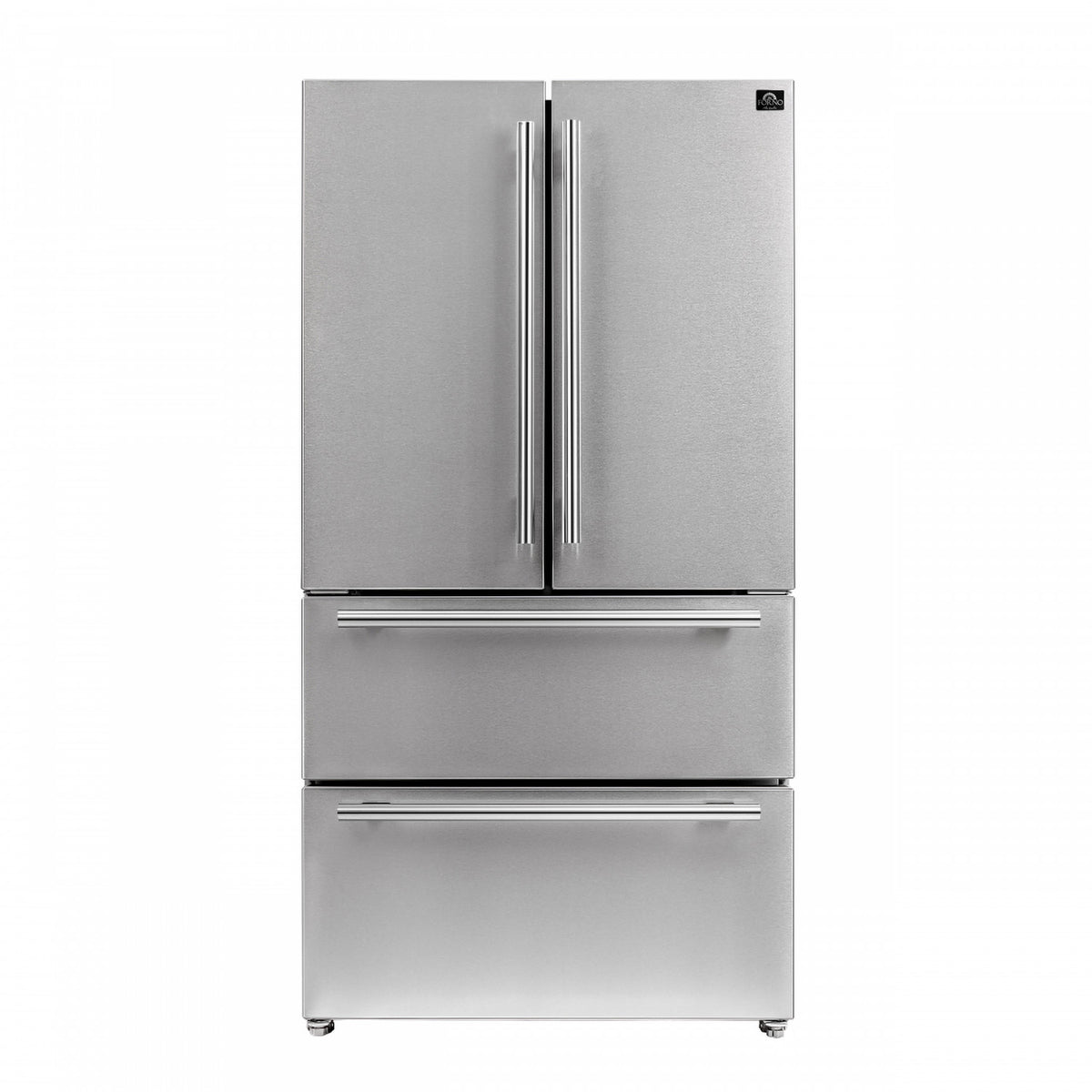 Forno Premium Stainless Steel Kitchen Package with 36" Dual Fuel Range, French Door Refrigerator and Dishwasher - FBDL-004-02CAUS