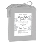 Cotton House 100% Organic Cotton King Sheet Set - 500 Thread Count Silver