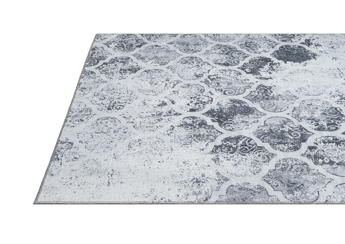 Jaipur 5' X 8' Washable Area Rug - Grey and White