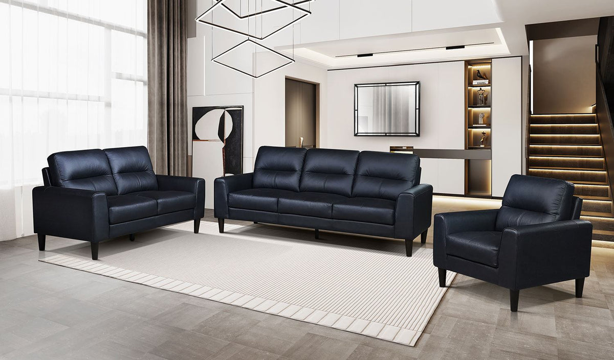 Verissimo Leather Loveseat - Black