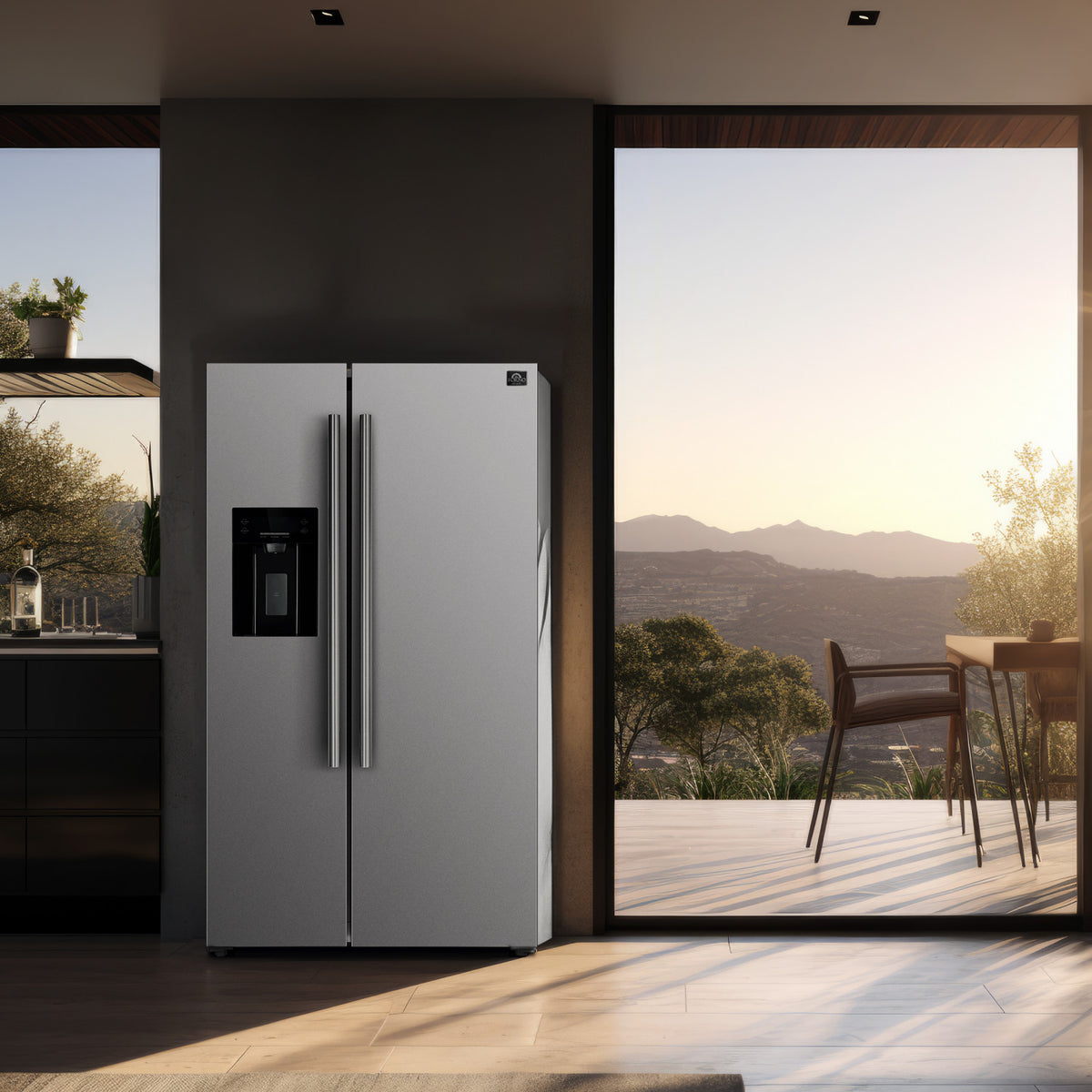 Forno Premium Stainless Steel Kitchen Package with Side-by-Side Refrigerator and Gas Range - FBDL-021-03CAUS
