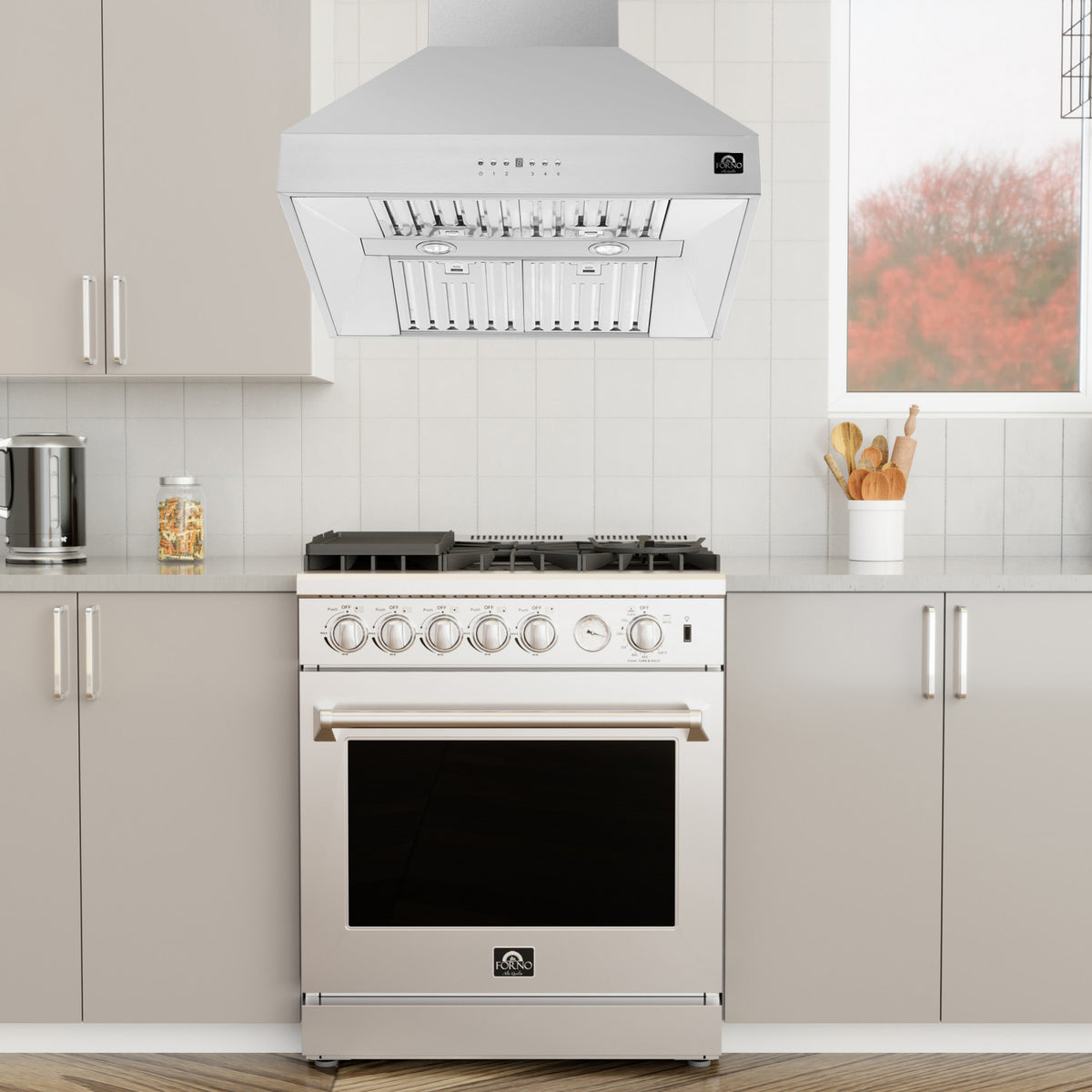 Forno Orvieto Stainless Steel 30" 600 CFM Wall Mounted Range Hood - FRHWM5094-30
