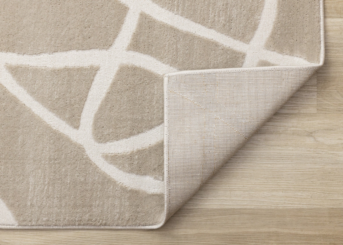 Logan Contemporary Swirls Area Rug - 7' X 10' - Beige/Cream