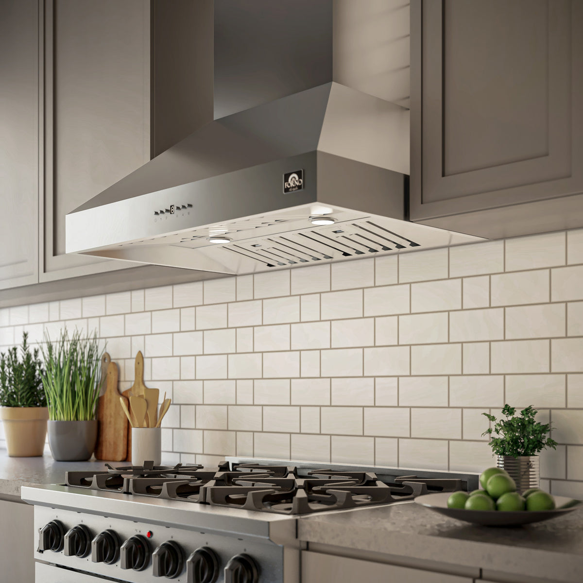 Forno Orvieto Stainless Steel 36" 1200 CFM Wall Mounted Range Hood - FRHWM5094-36