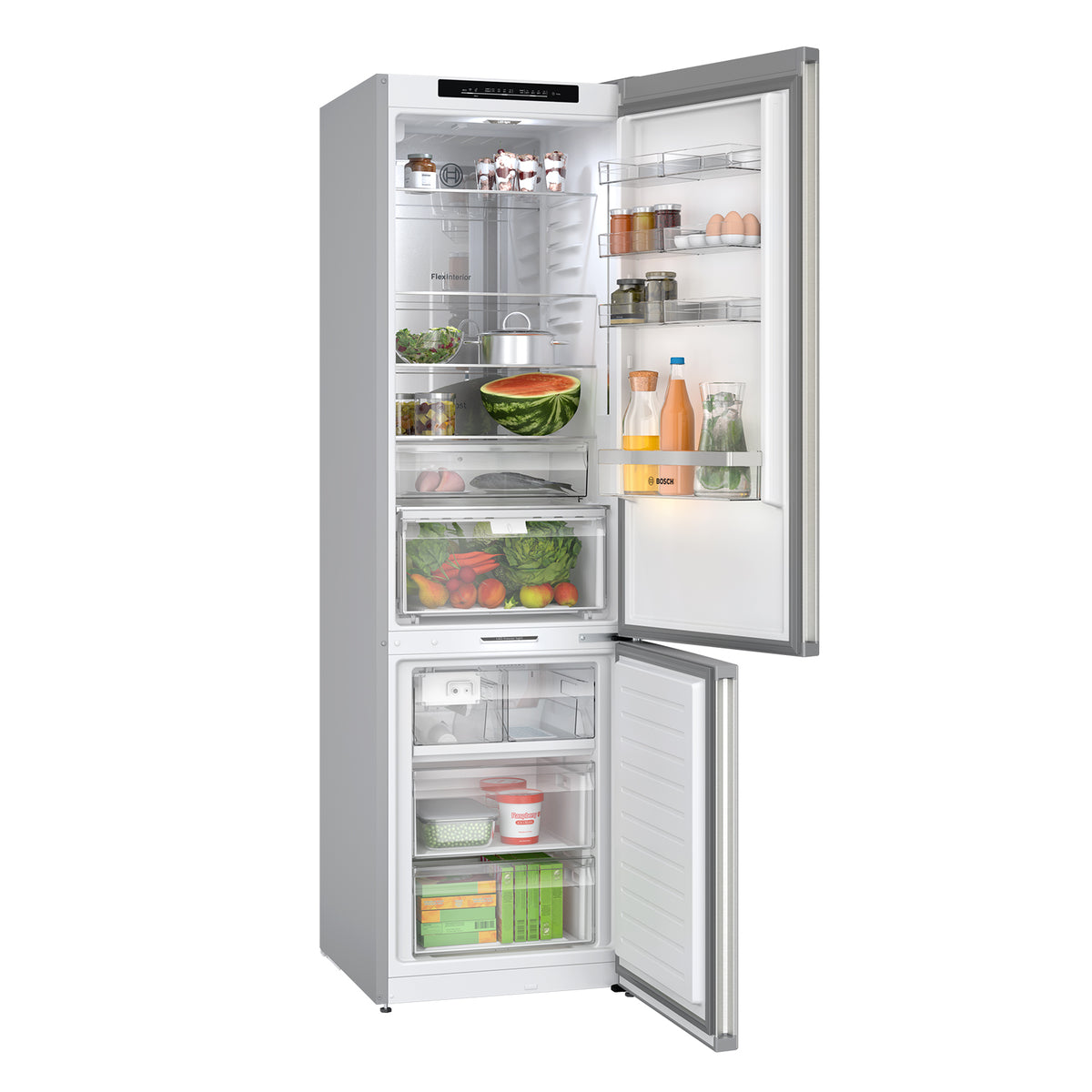 Bosch 24" 12.8 Cu. Ft. Stainless Steel Smart Counter-Depth Bottom-Freezer Refrigerator with Home Connect - B24CB80ESS