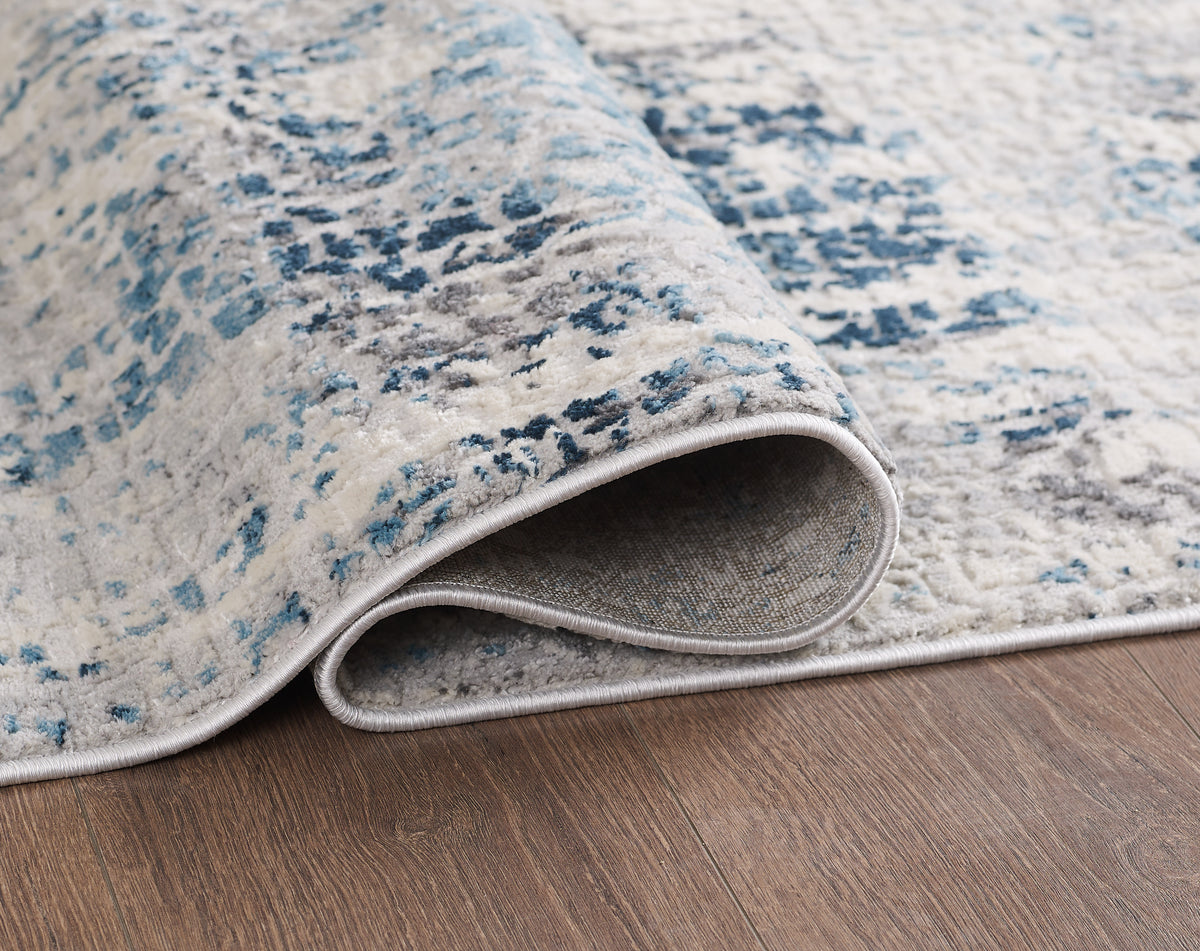 L2 Decor Cozy Area Rug 7' x 10' with Underpad - Cream, Light Blue