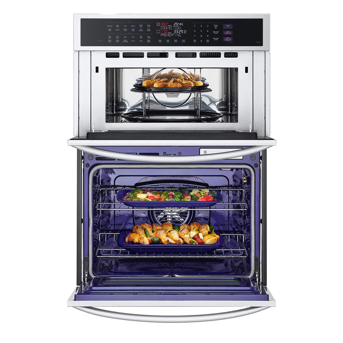 LG Smudge Resistant Stainless Steel Smart Combination Wall Oven with True Convection, InstaView®, Air Fry, Steam Sous Vide (6.4 Cu. Ft) - WCEP6427F