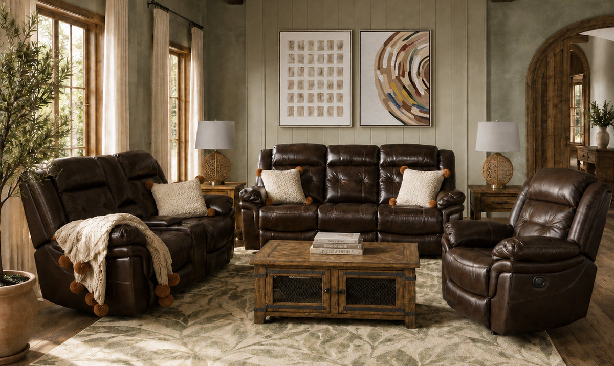 Cooper Leather Rocker Recliner - Brown