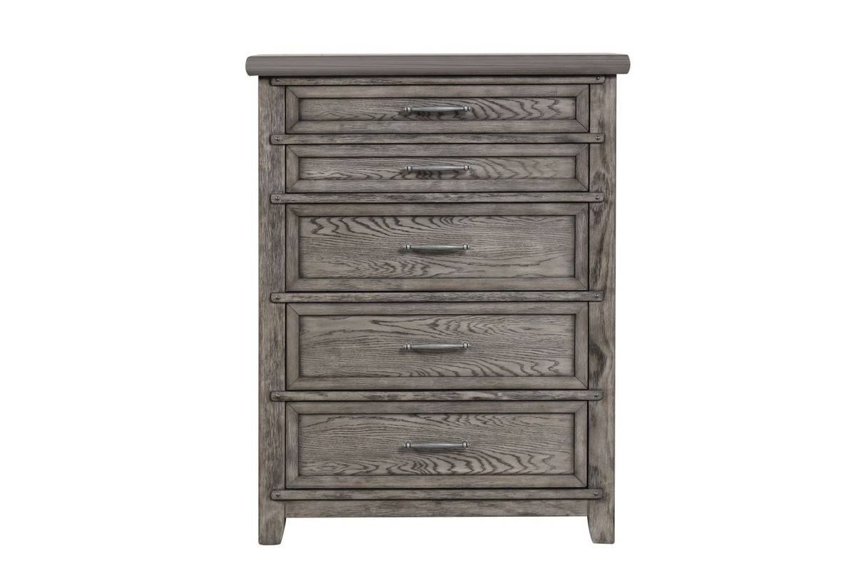 Dahlia 5-Drawer Chest - Grey