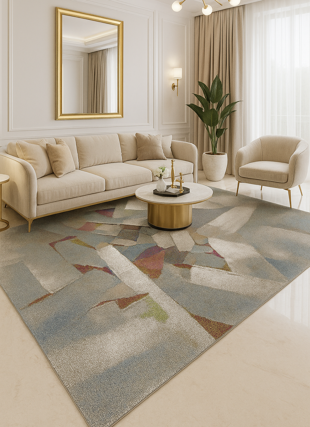 L2 Decor Diamond Area Rug 7' x 10' - Beige