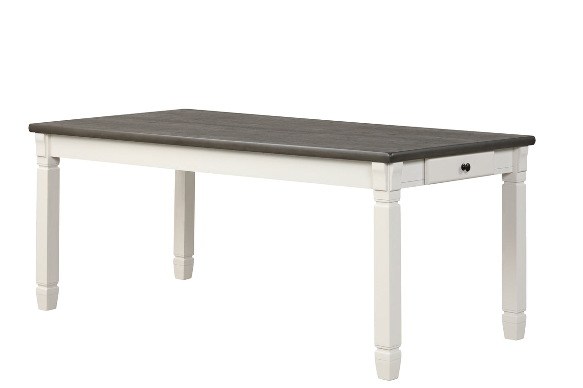 Vespera 5-Piece Dining Set - Brownish Grey, White
