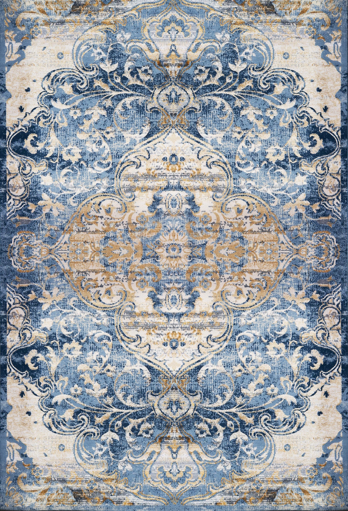 L2 Decor Emojy Area Rug 7' x 10' with Underpad - Blue