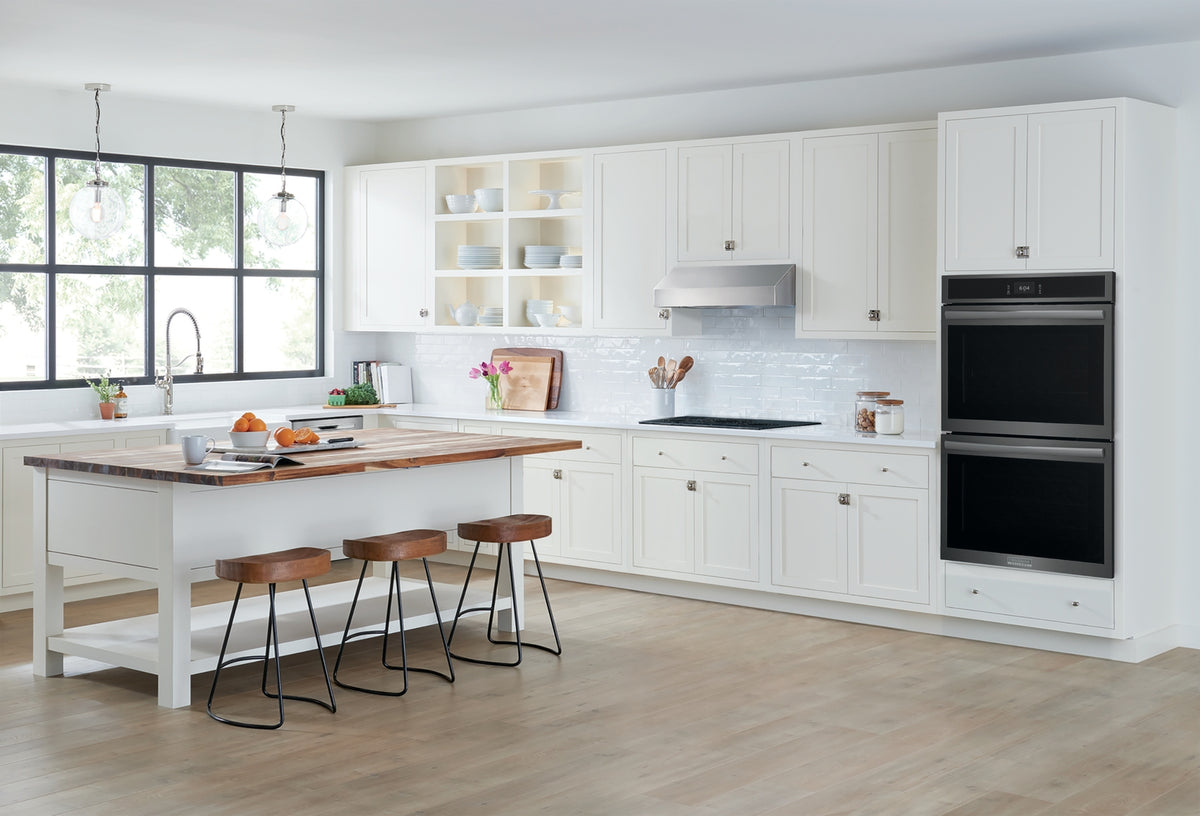 Frigidaire Gallery Smudge-Proof Black Stainless Steel 30" Double Wall Oven with Total Convection (10.6 Cu. Ft) - GCWD3067AD