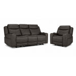 Jackson Leather Power Reclining Sofa and Recliner Set - Anthracite with plush headrests, wide arms and power controls