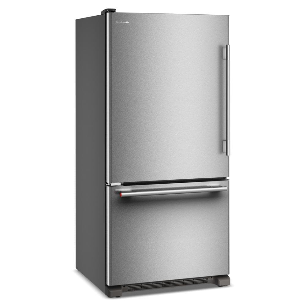 KitchenAid 33" 22.0 Cu. Ft. PrintShield Stainless Steel Bottom Mount Refrigerator - KRBL133SPS