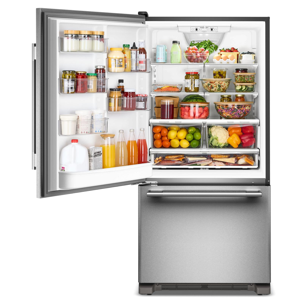 KitchenAid 33" 22.0 Cu. Ft. PrintShield Stainless Steel Bottom Mount Refrigerator - KRBL133SPS