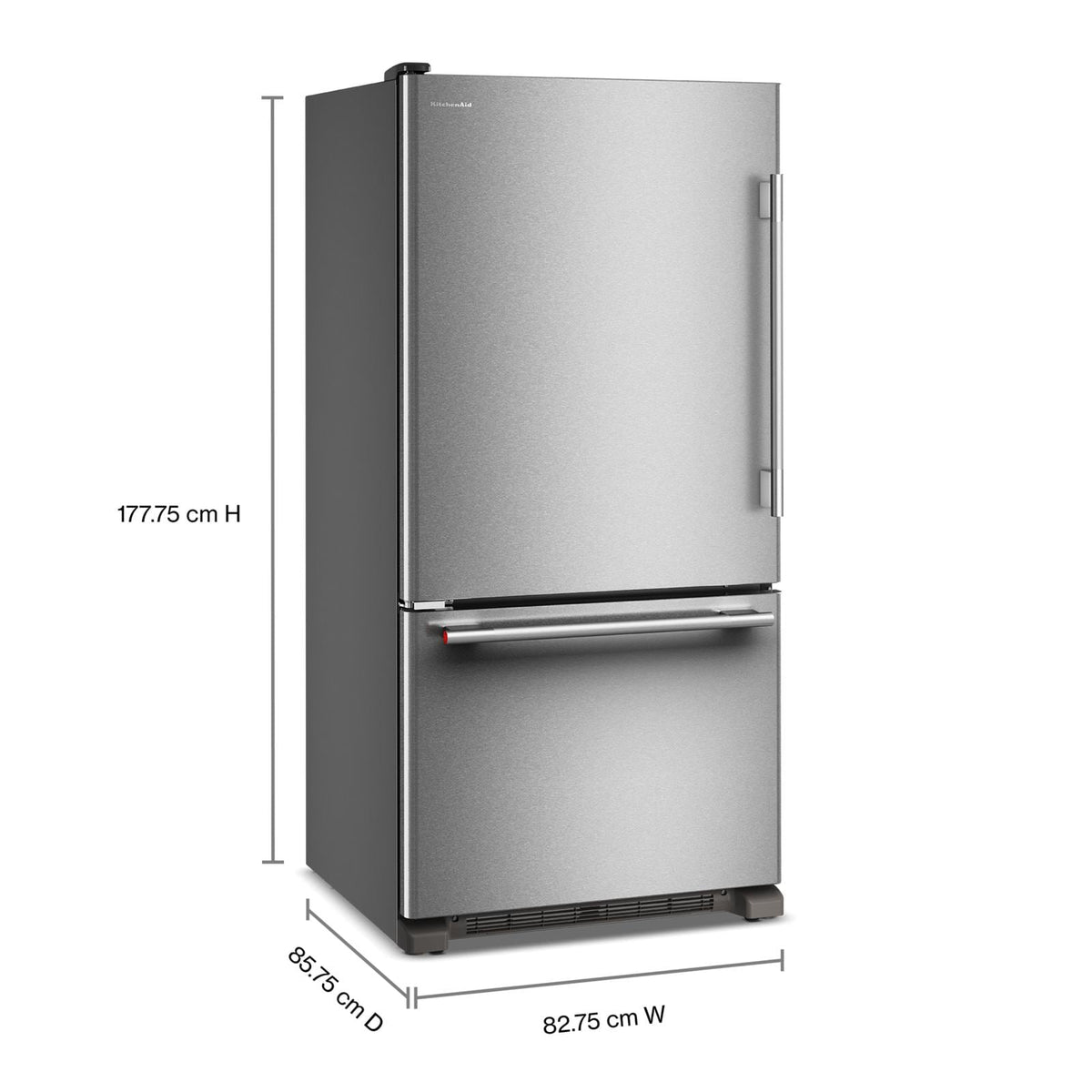 KitchenAid 33" 22.0 Cu. Ft. PrintShield Stainless Steel Bottom Mount Refrigerator - KRBL133SPS
