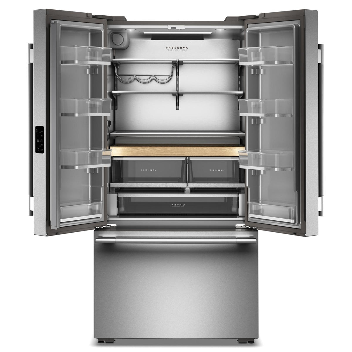 KitchenAid 36" 24.8 Cu. Ft. PrintShield Stainless Steel Counter-Depth French Door Refrigerator with Internal Water Dispenser – KRFC336SPS