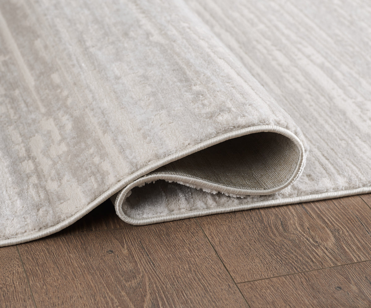 L2 Decor Lazer Area Rug 5' x 8' with Underpad - Cream, Beige, Grey