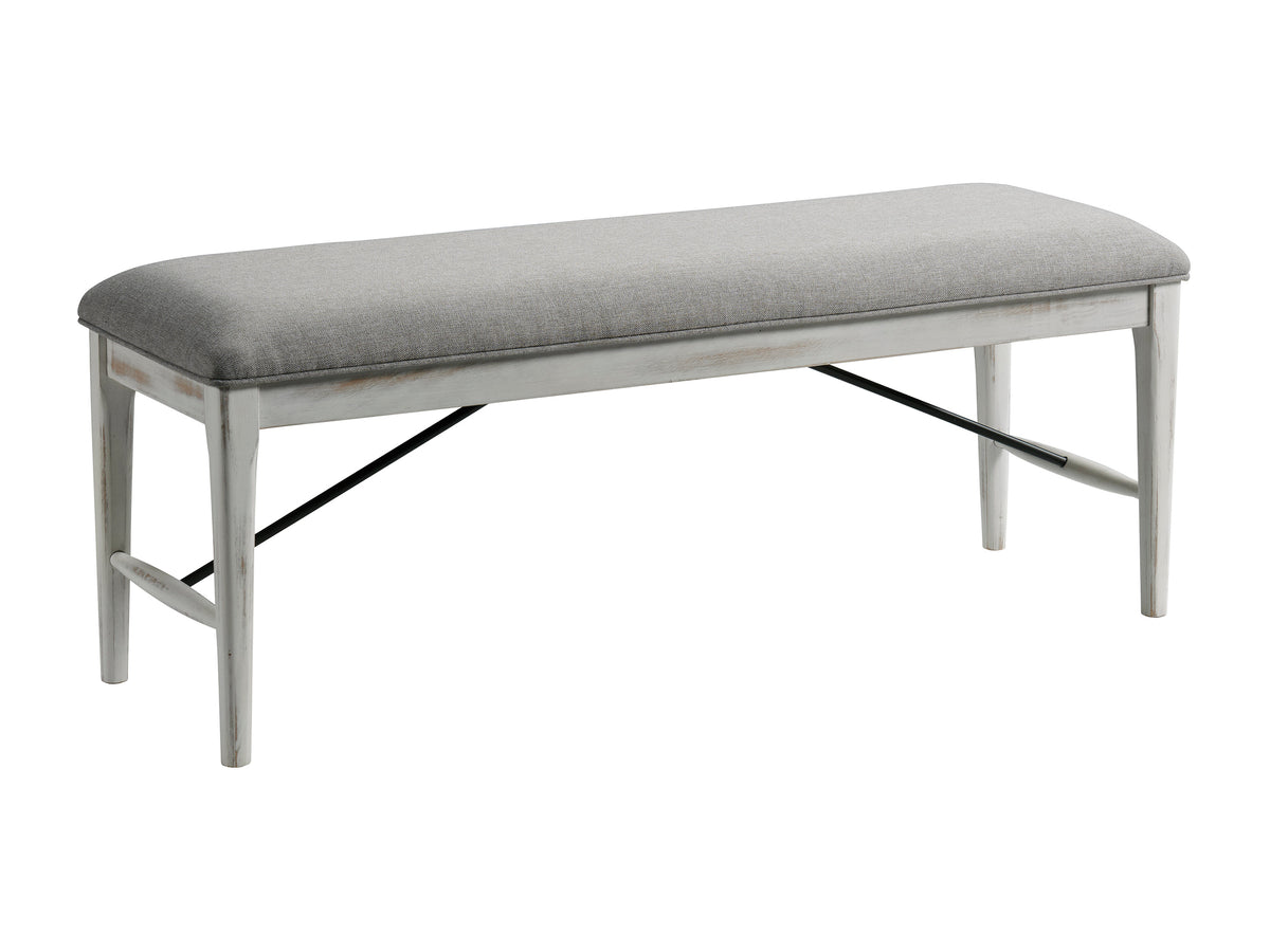 Modern Rustic Bench - Weathered White