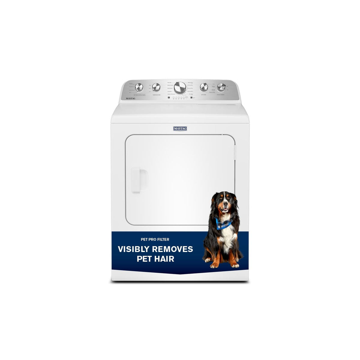 Maytag White Steam Electric Dryer (7.0 Cu. Ft.) with Pet Pro Option - YMED5605RW--