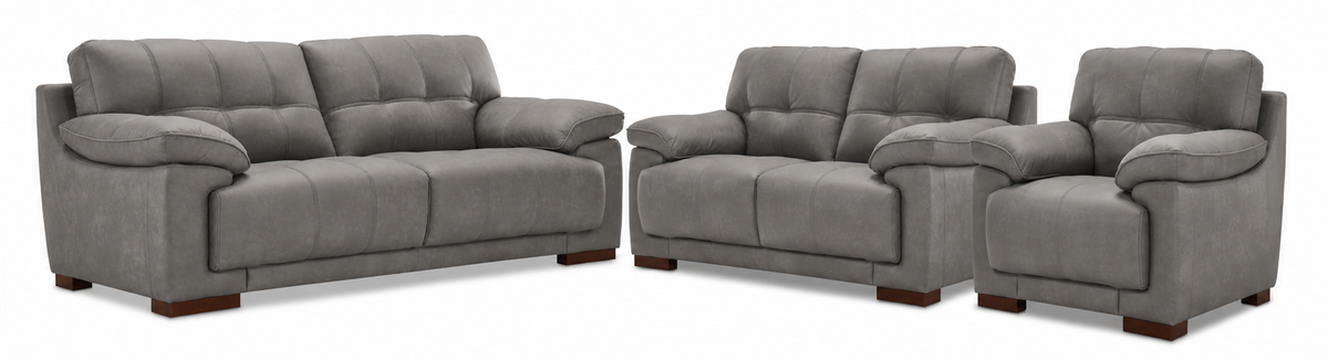 Modena Sofa, Loveseat and Chair Set - Mink