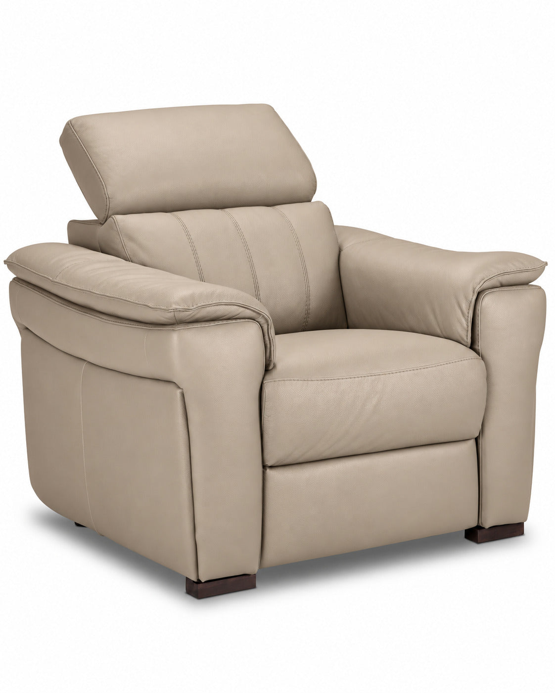 Angled chair with the adjustable headrest tilted forward