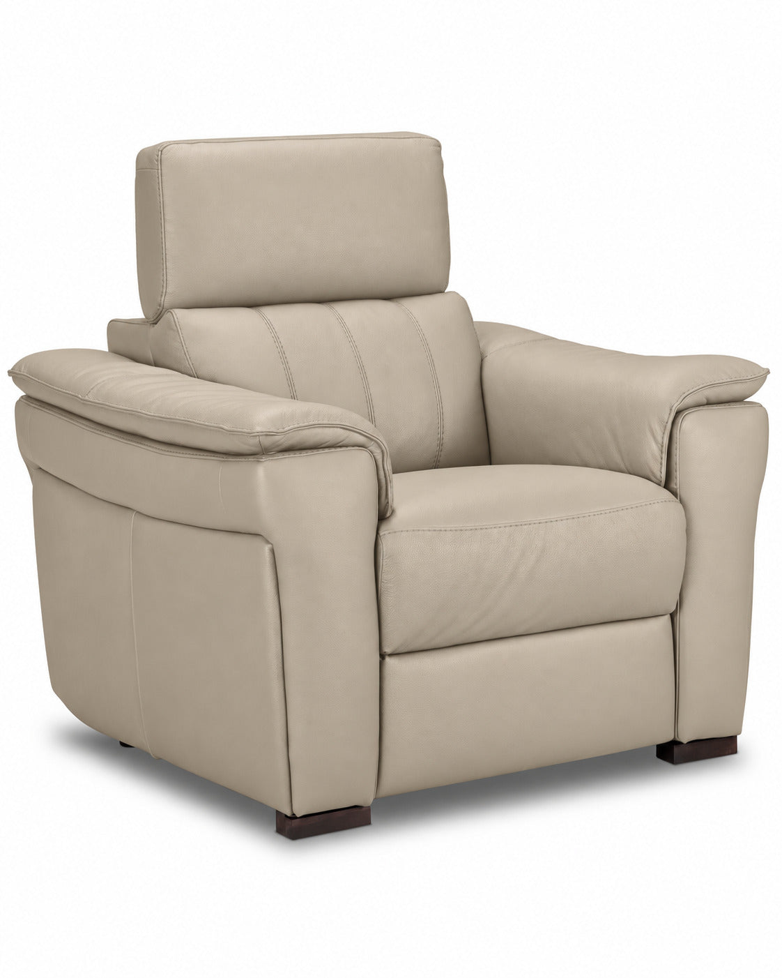 Orlando-Ray tan leather chair with deep seat, padded arms and raised adjustable headrest