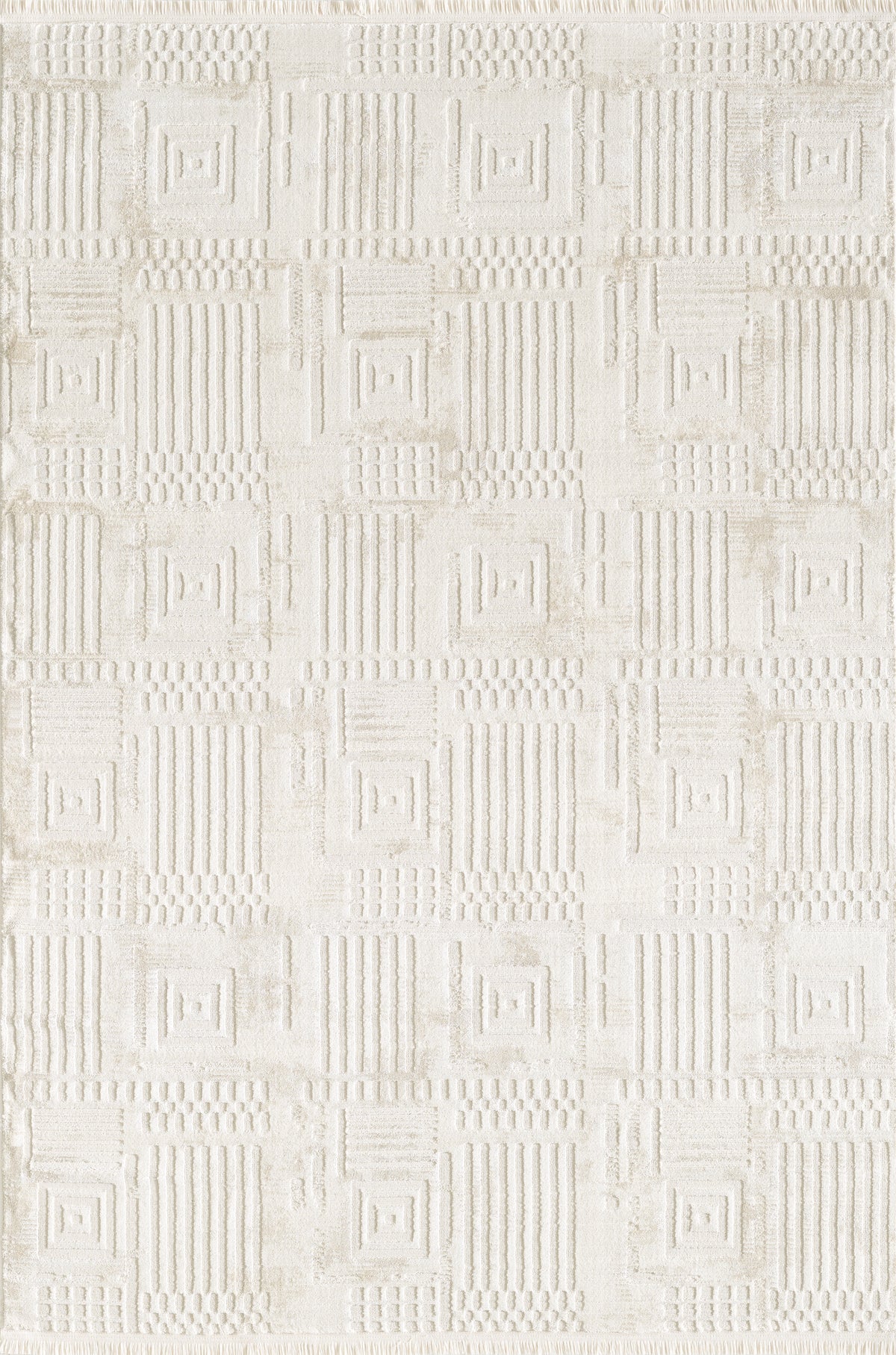L2 Decor Petra Area Rug 7' x 10' with Underpad - Cream