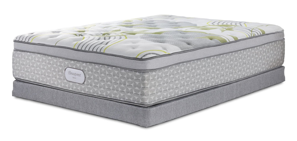 Beautyrest Max Amber Euro Top Plush Twin Mattress and Low Profile Boxspring Set