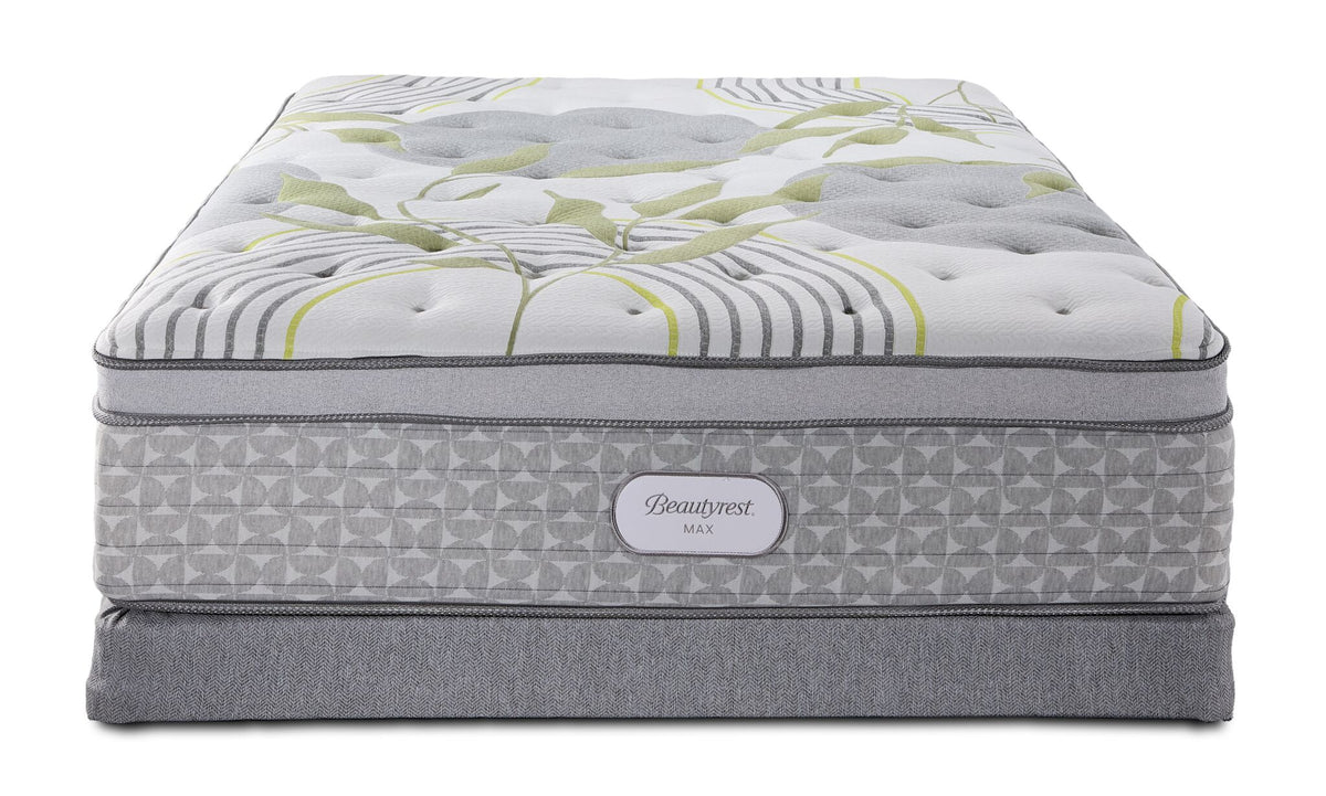Beautyrest Max Amber Euro Top Plush Twin Mattress and Low Profile Boxspring Set