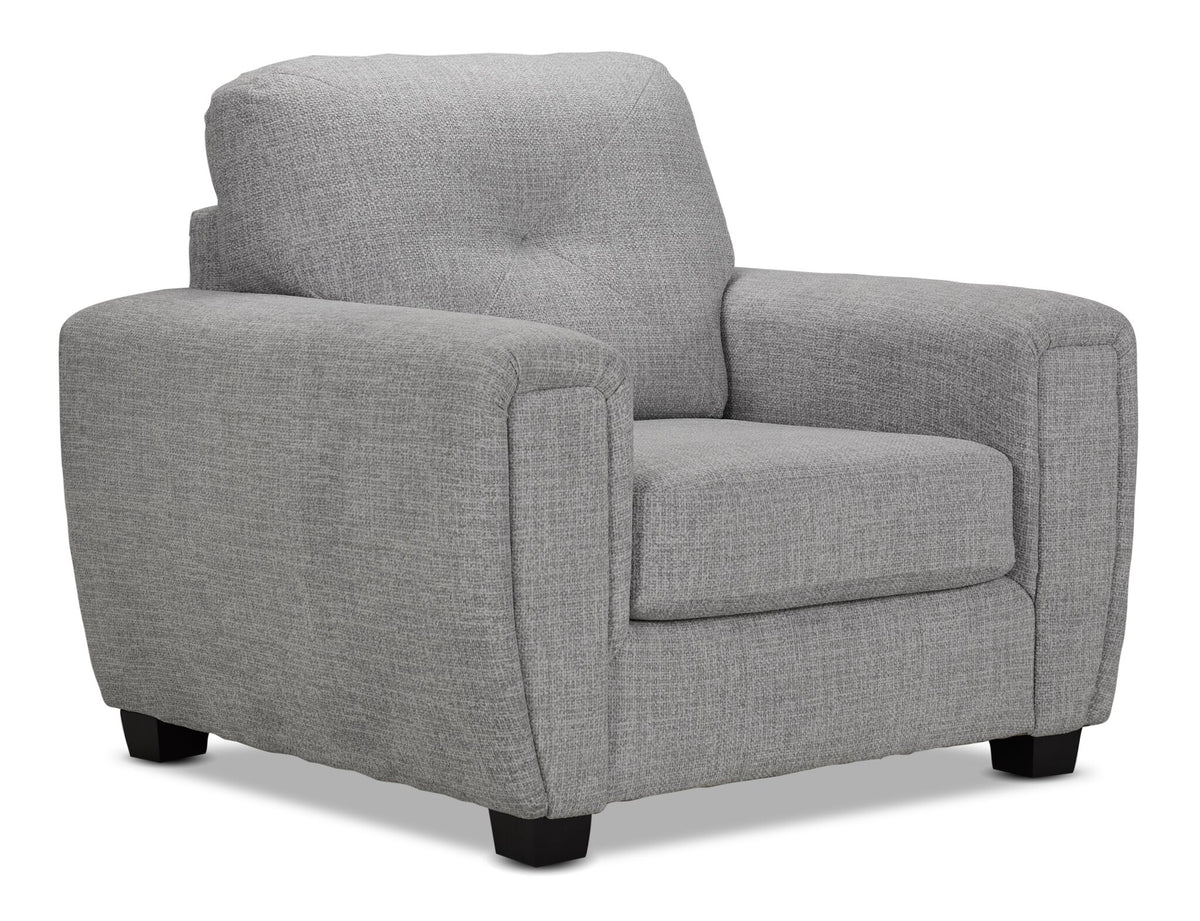 Carolina Sofa, Loveseat and Chair Set - Light Grey