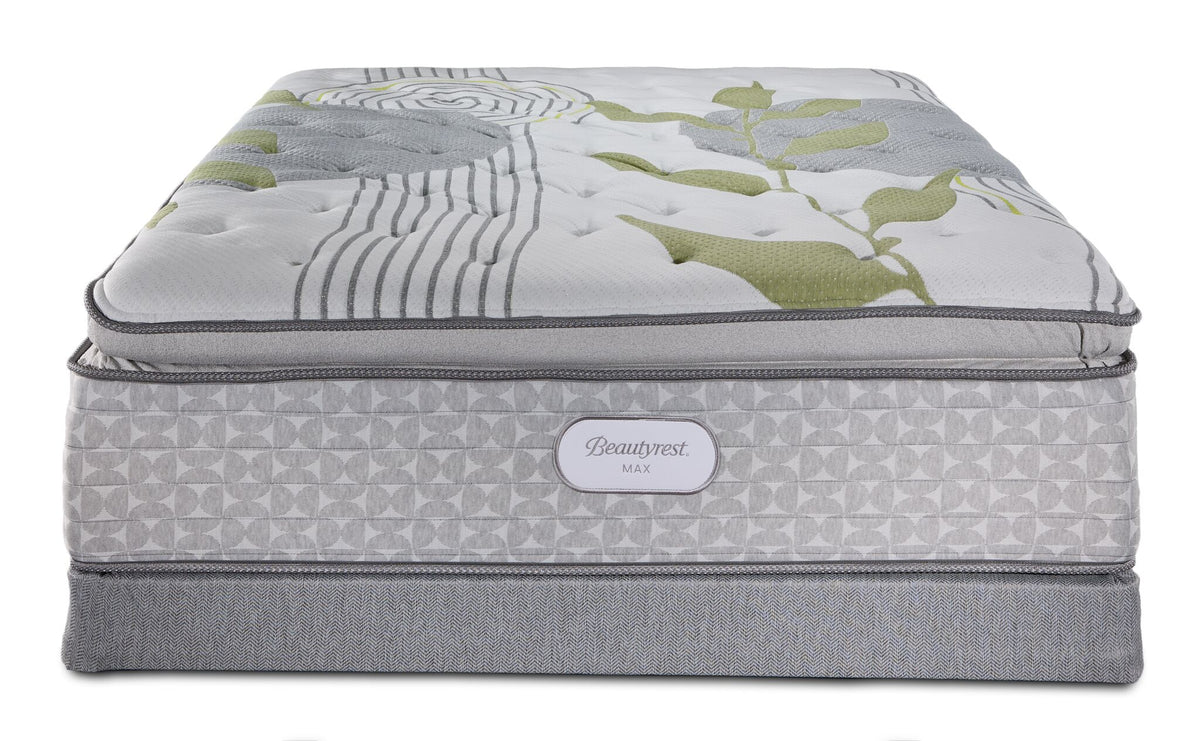 Beautyrest Max+ Essence Euro Top Luxury Firm Queen Mattress and Low Profile Boxspring Set