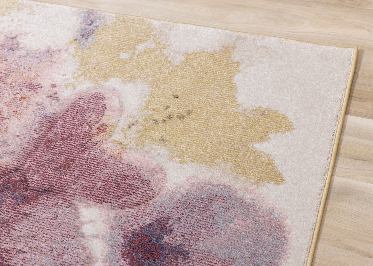 Petal Dreams 5'3" x 7'7" Poppy Design Area Rug - Pink, Blue, White,
